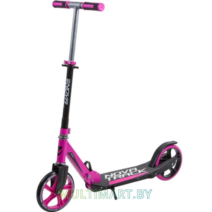 Самокат Novatrack Polis Plastic 200P.POLIS.PN9 (черный/розовый, 2019)